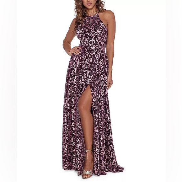 Evening Gowns Betsy Adams Dresses Amazon Betsy Adam Dresses Betsy Adam Long  Halter Burnout Wrap Dress